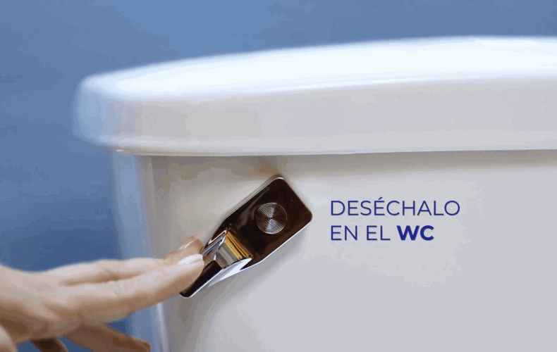 Se desecha en el W.C.